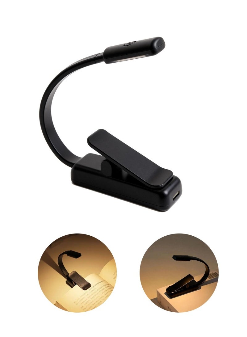 مصباح قراءة قابل لإعادة الشحن، مزود بمشبك بثلاثة أوضاع إضاءة ملونة مع خاصية التعتيم التدريجي، وبطارية تدوم طويلاً، وتصميم قابل للطي للقراءة في السرير، والسفر، والدراسة - Image 1